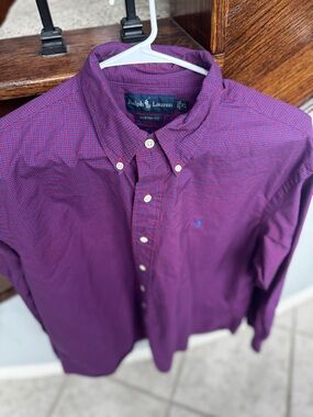 XL Ralph Lauren Purple Red Button-Down Sport Custom fit Shirt